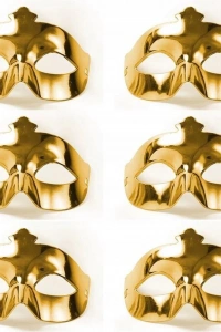 Altın Metalize Renk Düz Balo Parti Maskesi