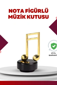 Altın Nota Temalı Müzik Kutusu  Müzikli Hediyelik