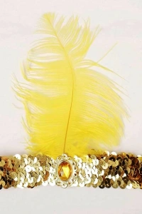 Altın Renk Çarliston Saç Bandı