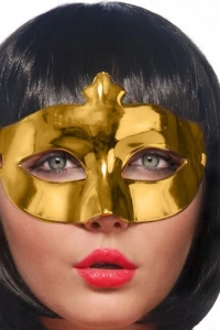 Altın Renk Ekstra Parlak Balo Maskesi 15x10 cm