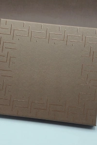 Altın Şeritli Taba Deri Defter - Kahverengi Roller Kalem - Kutulu Özel Hediye Seti