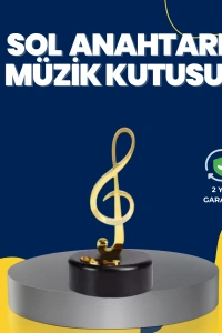 Altın Sol Anahtarı Müzik Kutusu Döner Mekanizmalı