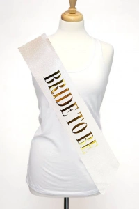 Altın Yazılı Bride To Be Simli Kuşak Kemer