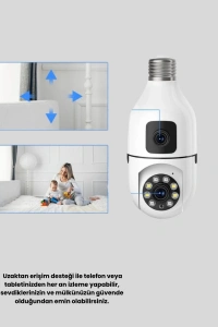 Ampul Tipi WiFi Kamera 2MP Lensli Full HD Görüntü ve Akıllı Hareket Algılama