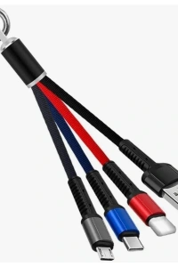 Anahtarlık Çoklu Şarj Kablosu 4 Başlıklı