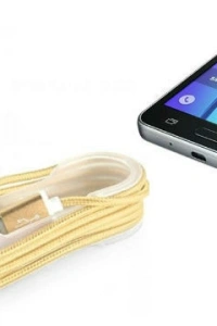 Android Örgü Şeklinde Renkli Çelik Şarj Data Kablosu - Gold
