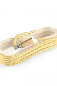 Android Örgü Şeklinde Renkli Çelik Şarj Data Kablosu - Gold