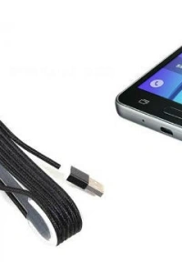 Android Örgü Şeklinde Renkli Çelik Şarj Data Kablosu - Siyah