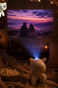 Android Sistemli Mini Projektör Dolby Hoparlörlü Kablosuz Projeksiyon