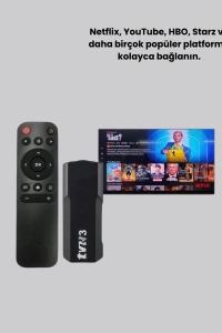 Android TV Stick 2GB RAM 16GB Depolama Kapasiteli