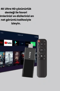 Android TV Stick 4K Ultra HD Görüntü Destekli
