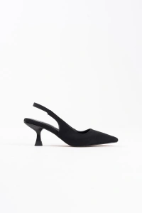 Angelica Kadın Siyah Saten Topuklu Ayakkabı