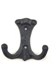 Antika Tarz Dekoratif Pirinç Anıt Çiftli Vestiyer Askı - 85x72 mm, Oksit