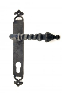 Antika Tarz Dekoratif Pirinç Burma Oda Kapı Kolu - 247x35 mm, Oksit