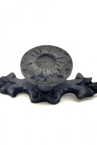 Antika Tarz Dekoratif Pirinç Çiçek Düğme - 20x53 mm, Oksit