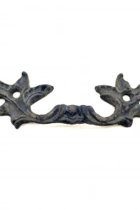 Antika Tarz Dekoratif Pirinç Çiçek Kapı Kulbu - 30x110 mm, Oksit