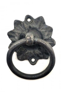 Antika Tarz Dekoratif Pirinç Çiçek Mobilya Kulbu, Kapı Kilit Halkası - 50mm, Oksit