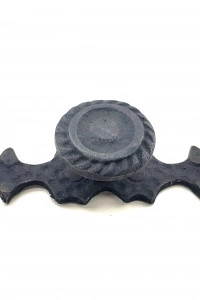 Antika Tarz Dekoratif Pirinç Çizgili Düğme - 25x80 mm, Oksit