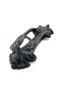 Antika Tarz Dekoratif Pirinç Doğa Kapı Tokmağı, Taktak - 205x73 mm, Oksit