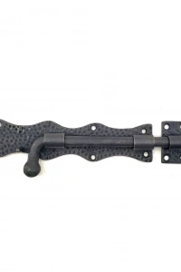 Antika Tarz Dekoratif Pirinç Dövme Kapı Sürgüsü - 20cm, Oksit
