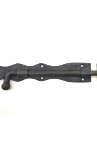 Antika Tarz Dekoratif Pirinç Dövme Kapı Sürgüsü - 25cm, Oksit