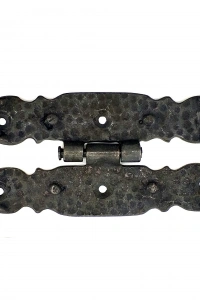 Antika Tarz Dekoratif Pirinç Düğmeli Menteşe - 142x69 mm, Oksit