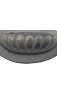 Antika Tarz Dekoratif Pirinç İstiridye Tas Mobilya Kulbu - 37x87 mm, Oksit