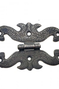 Antika Tarz Dekoratif Pirinç Kelebek Menteşe - 63x45 mm, Oksit