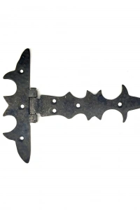 Antika Tarz Dekoratif Pirinç Kuyruklu Lale Menteşe - 147x193 mm, Oksit