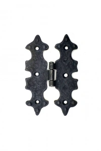 Antika Tarz Dekoratif Pirinç Lale Menteşe - 104x77 mm, Oksit