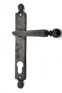 Antika Tarz Dekoratif Pirinç Misket Oda Kapı Kolu - 245x34 mm, Oksit