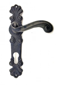 Antika Tarz Dekoratif Pirinç Okyanus Oda Kapı Kolu - 230x46 mm, Oksit