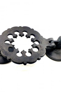 Antika Tarz Dekoratif Pirinç Osmanlı Kapı Tokmağı, Taktak - 265x75mm, Oksit