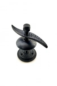 Antika Tarz Dekoratif Pirinç Pervane Panjur Stoperi - 110x110 mm, Oksit