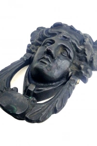 Antika Tarz Dekoratif Pirinç Sezar Kapı Tokmağı, Taktak - Oksit