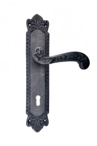Antika Tarz Dekoratif Pirinç Sultan Yale Kapı Kolu - 270x54mm, Oksit