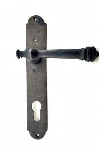 Antika Tarz Dekoratif Pirinç Taşra Oda Kapı Kolu - 220x35 mm, Oksit