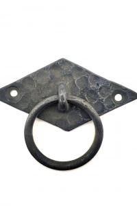 Antika Tarz Dekoratif Pirinç Yan Baklava Kapı Kulbu - 41x82 mm, Oksit