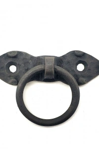 Antika Tarz Dekoratif Pirinç Yaprak Mobilya Kulbu, Kapı Kilit Halkası - 80 mm, Oksit