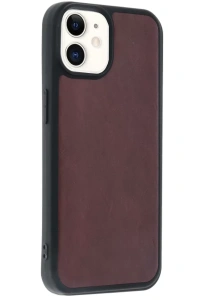 Apple iPhone 11 Kılıf Aras Deri Kapak - Bordo