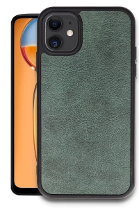 Apple iPhone 11 Kılıf Aras Deri Kapak - Koyu Yeşil