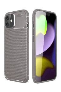 Apple iPhone 11 Kılıf Auto Focus Karbon Kapak - Gri