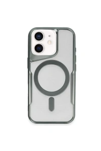Apple iPhone 11 Kılıf Boyi Magsafe Silikon Kapak - Yeşil