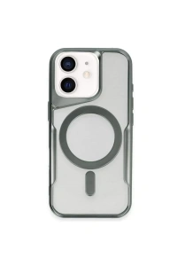 Apple iPhone 11 Kılıf Boyi Magsafe Silikon Kapak - Yeşil
