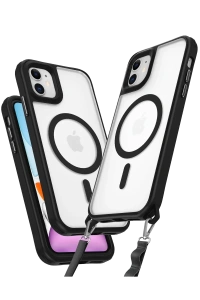 Apple iPhone 11 Kılıf Enka Magsafe Silikon Kılıf - Siyah