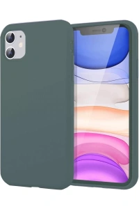 Apple iPhone 11 Kılıf First Silikon - Koyu Yeşil