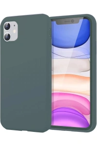 Apple iPhone 11 Kılıf First Silikon - Koyu Yeşil