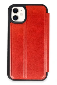 Apple iPhone 11 Kılıf Flip Cover - Kırmızı