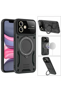 Apple iPhone 11 Kılıf Joy Lens Standlı Kapak - Mor