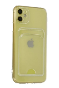 Apple iPhone 11 Kılıf Kart Şeffaf Silikon - Şeffaf
